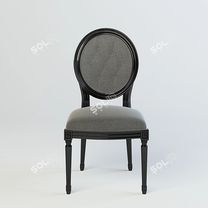 Elegant Louis Philip Dining Chair 3D model image 1
