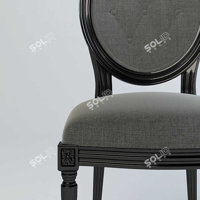 Elegant Louis Philip Dining Chair 3D model image 2