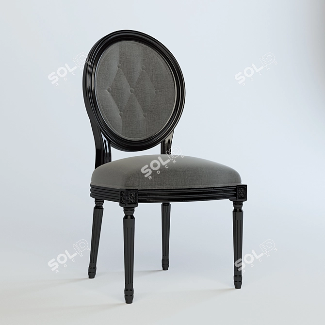 Elegant Louis Philip Dining Chair 3D model image 3