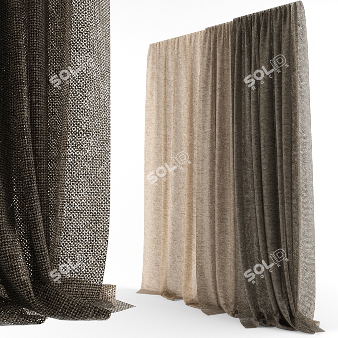 Modern Three-Tone Blinds 3D model image 1