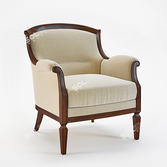 Selva Classic Armchair - Elegant Italian Design 3D model image 1