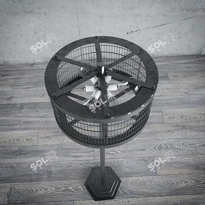 Rustic Cage Floor Lamp 3D model image 2