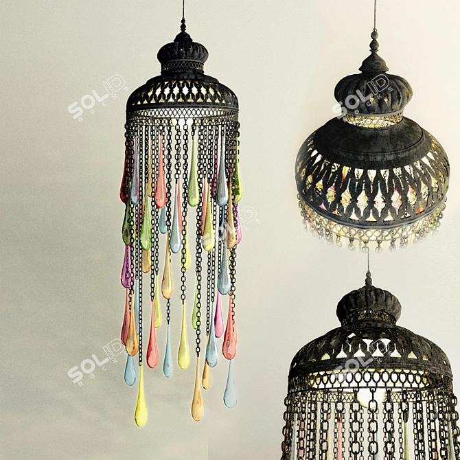 Arabic Colorful Lantern: Vibrant Illumination 3D model image 1