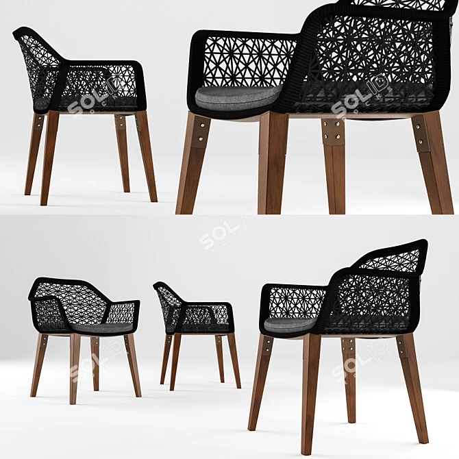 Modern Woven Chair | Sleek Design 3D model image 1