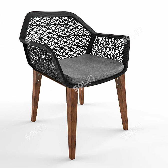 Modern Woven Chair | Sleek Design 3D model image 2