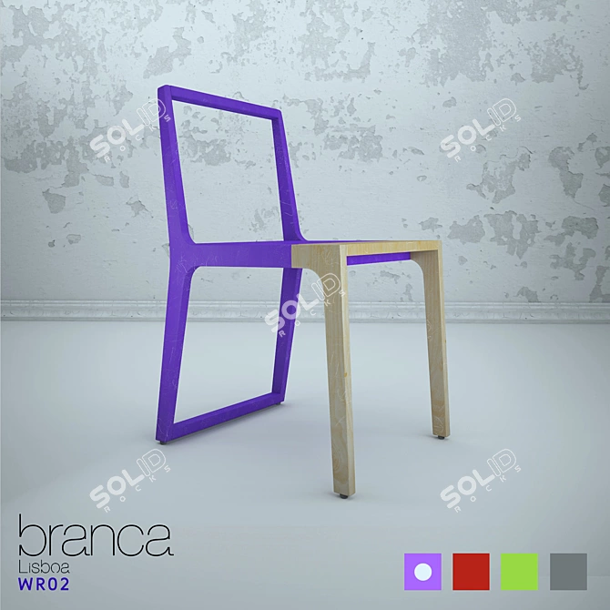 Contrasting Design Chair by Branca Lisboa 3D model image 2