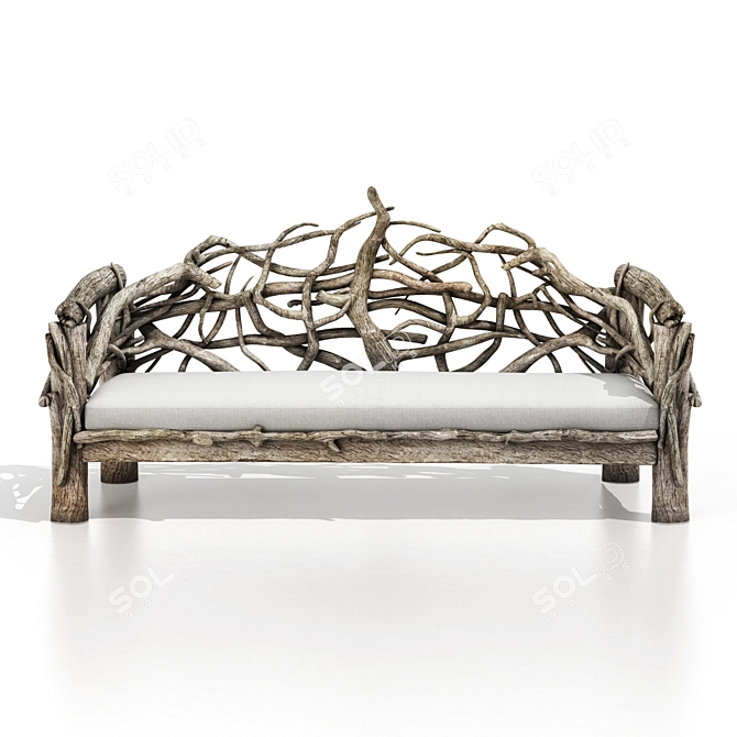 Rustic Driftwood Sofa 3D model image 1