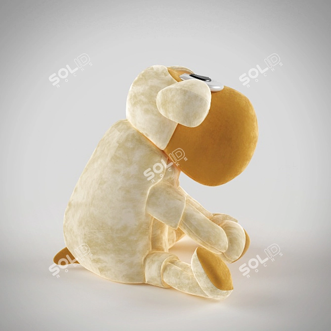 Title: Cuddly Sheep Plush Toy 3D model image 3