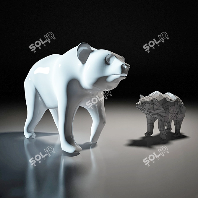 Title: Graceful Bear Sculpture 3D model image 1