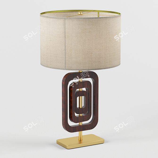 Chestnut Wood Modern Table Lamp 3D model image 2