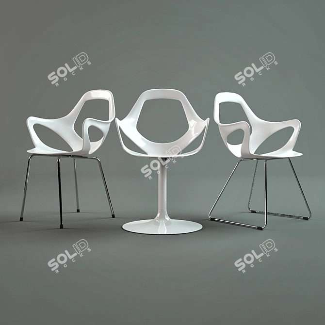 Sophisticated Dafne Metalmobile Chair 3D model image 1