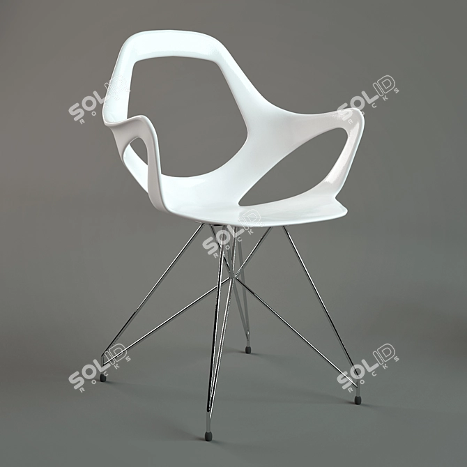 Sophisticated Dafne Metalmobile Chair 3D model image 2