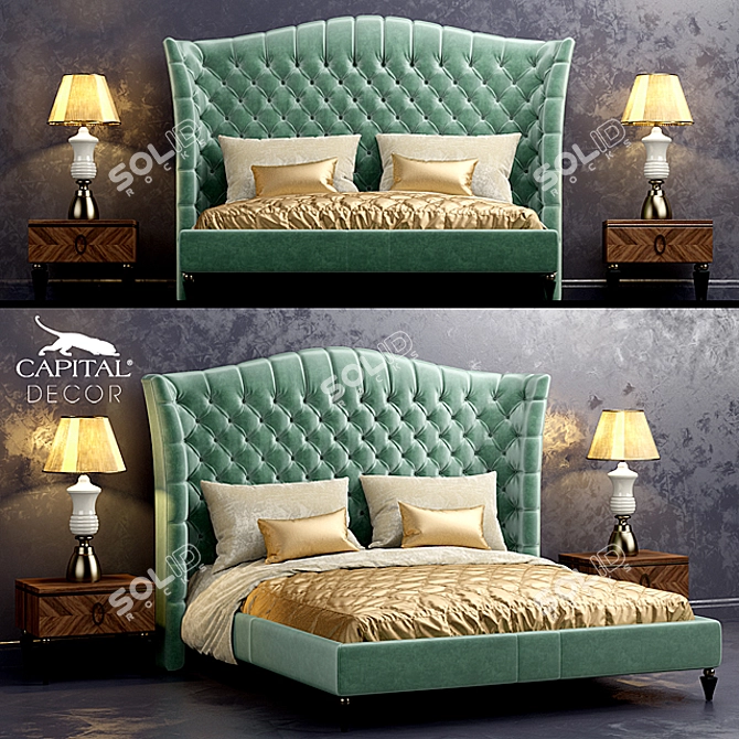 Stylish Sleep Haven: Kesy Capital Bed 3D model image 1