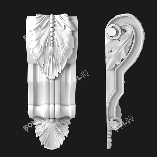 Classic Gypsum Bracket 3D model image 1