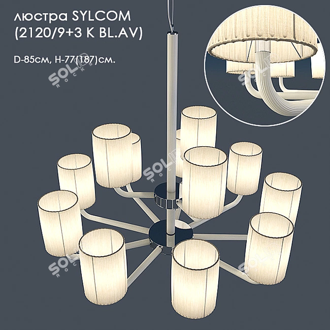 Elegant Glow Chandelier 3D model image 1