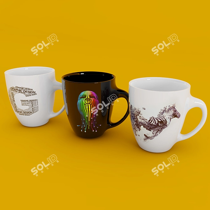 Sleek UV-Textured Cup 3D model image 1