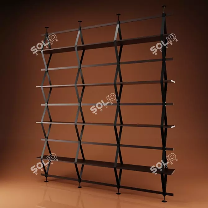Compact Nordic Style Shelving 3D model image 1