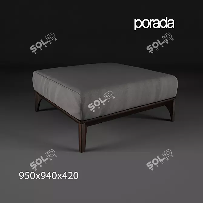 Elegant Porada Fellow Pouf 3D model image 1