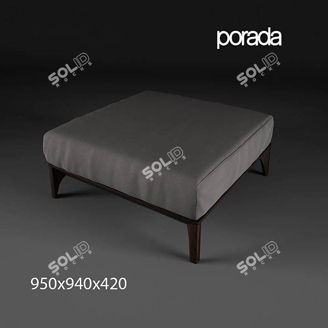 Elegant Porada Fellow Pouf 3D model image 2