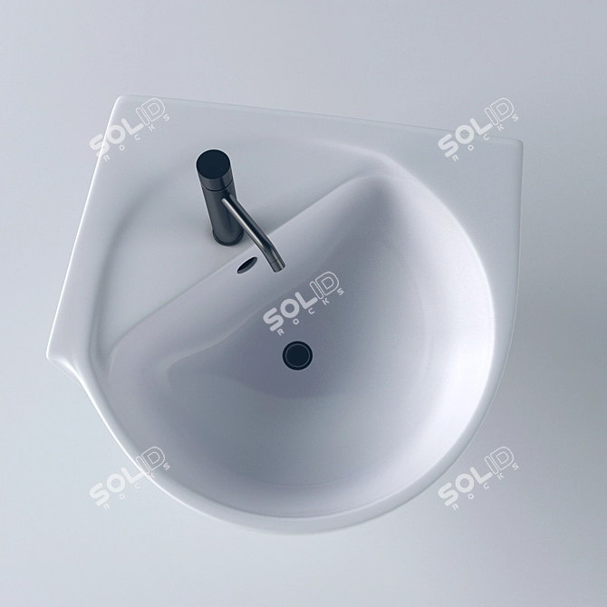 Compact Stainless Steel Sink 3D model image 1