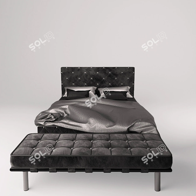 Barcelona Bench: Luxury Bed Couch 3D model image 1