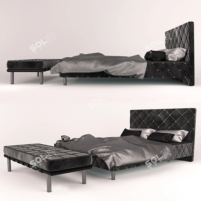 Barcelona Bench: Luxury Bed Couch 3D model image 2