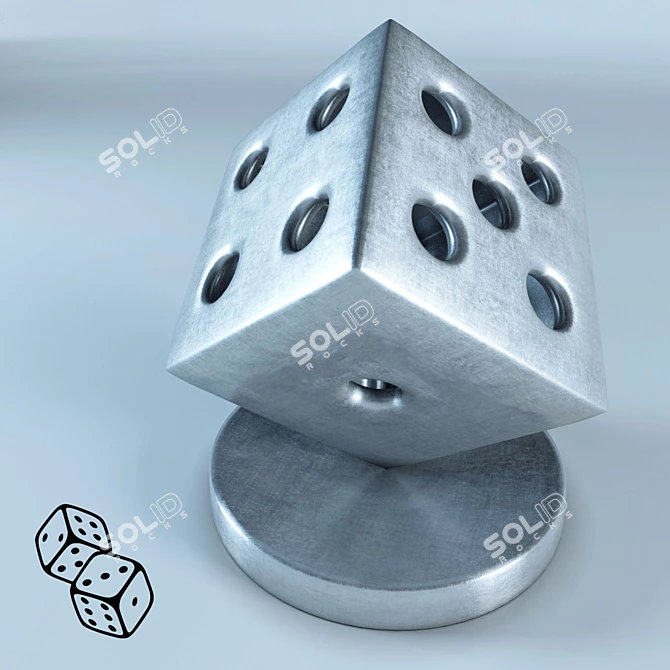 Metal Precision Dice 3D model image 1