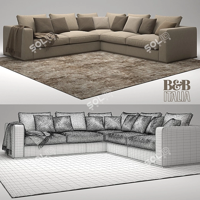 Maxalto B&B Italia Omnia Sofa 3D model image 3