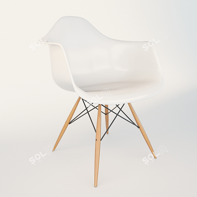 VITRA Eames Plastic Armchair: Sleek Modern Design 3D model image 2