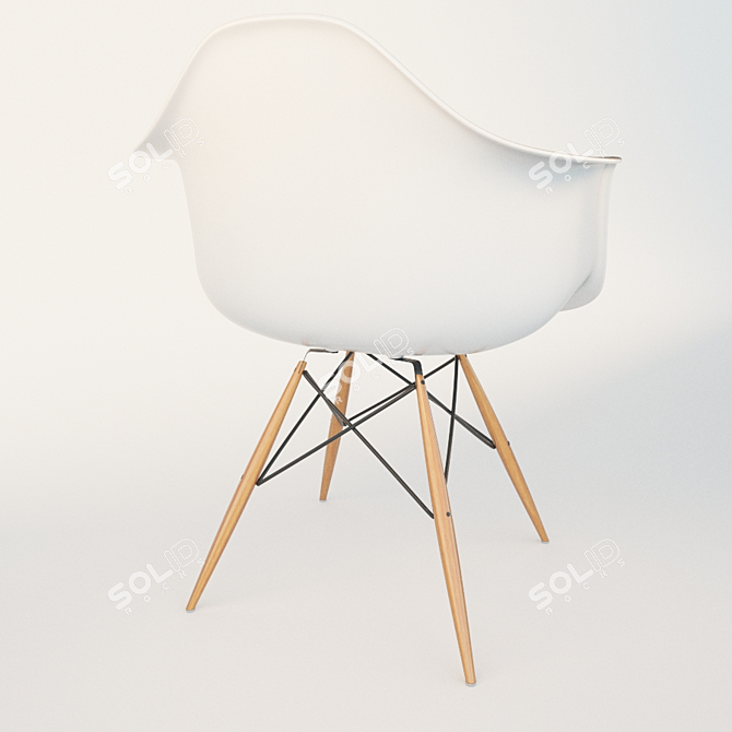 VITRA Eames Plastic Armchair: Sleek Modern Design 3D model image 3