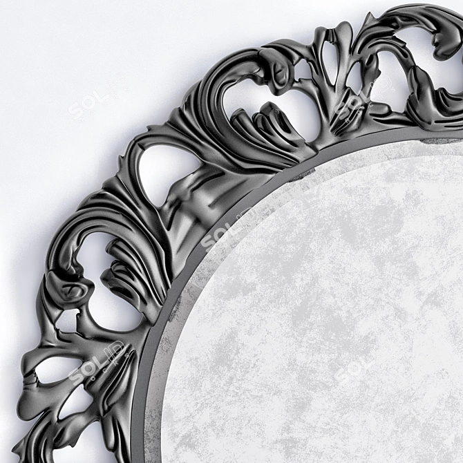Elegant Carved Mirror 3D model image 2