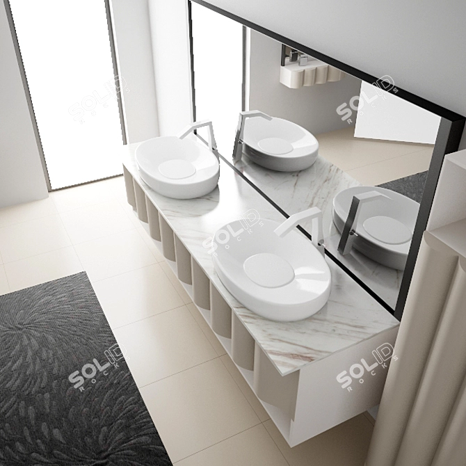 Elegant LEON Vanity Unit 3D model image 3