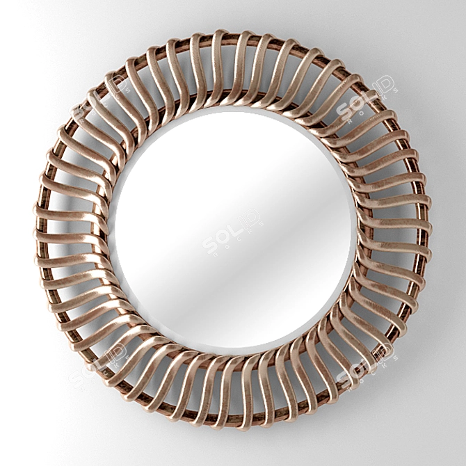 Modern Braid Mirror: Stylish Reflection 3D model image 1