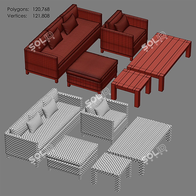 RH MALIBU Collection: Stylish & Comfortable Furniture 3D model image 12