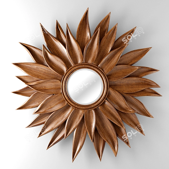 Nouveau Peony Frame Mirror: Modern Elegance 3D model image 1