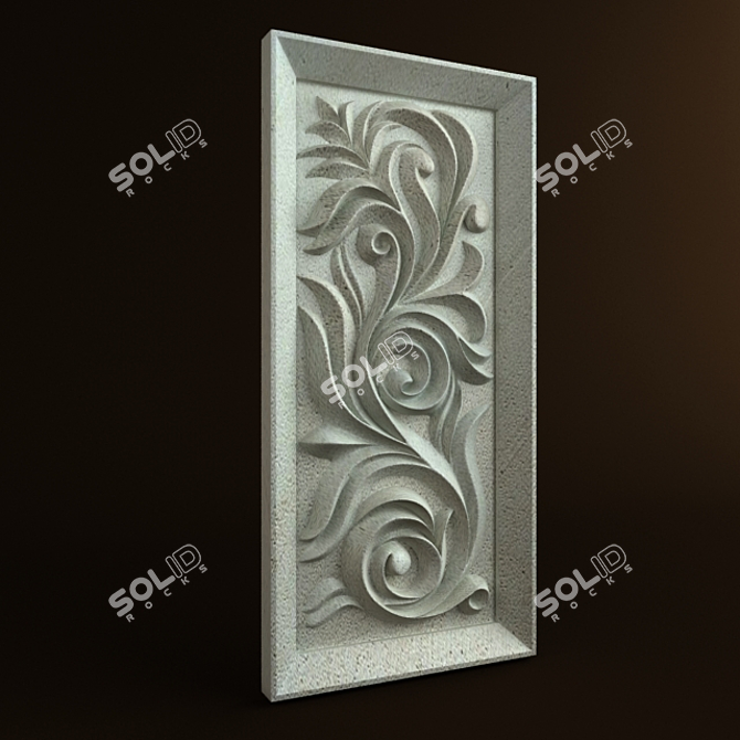 Elegant 3D Carved Ornament 3D model image 2