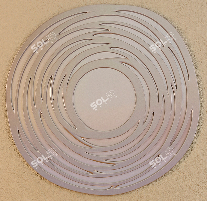 Modern Circle Silver Mirror 3D model image 1