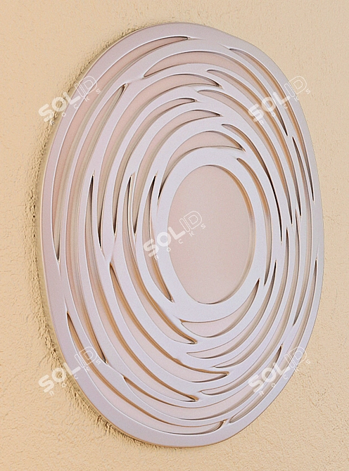 Modern Circle Silver Mirror 3D model image 2