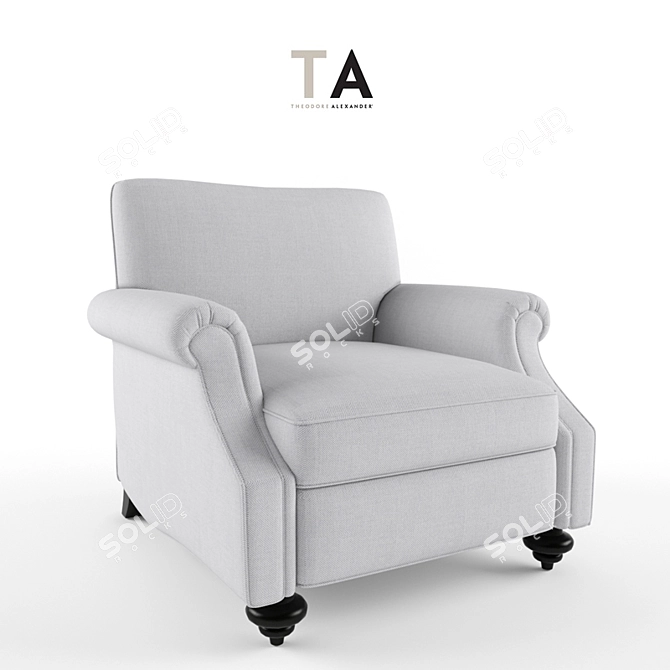 Eira Upholstered Chair: Bexley Arms & Medium Turned Legs 3D model image 1