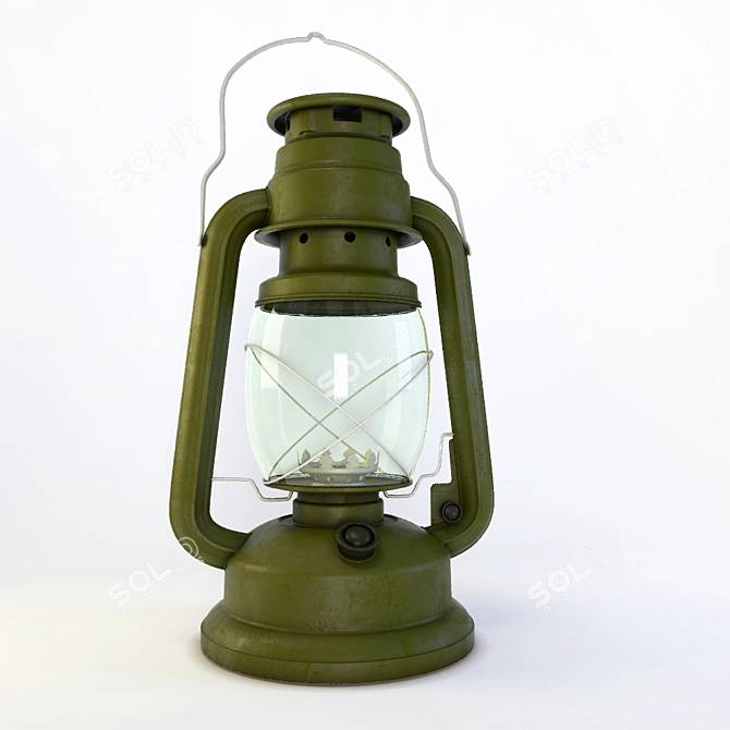 Vintage Kerosene Lamp for Home Decor 3D model image 1