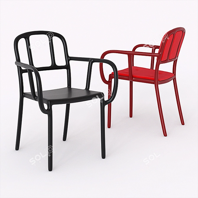 Milà Plastic Chair: Contemporary Elegance 3D model image 1