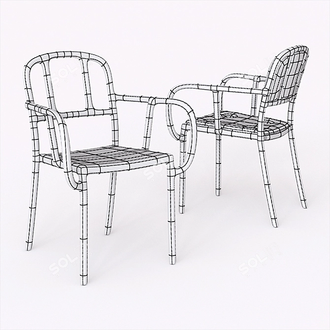 Milà Plastic Chair: Contemporary Elegance 3D model image 2