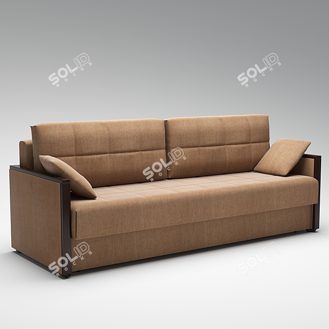 Sleek Modern Sofa 3D model image 1