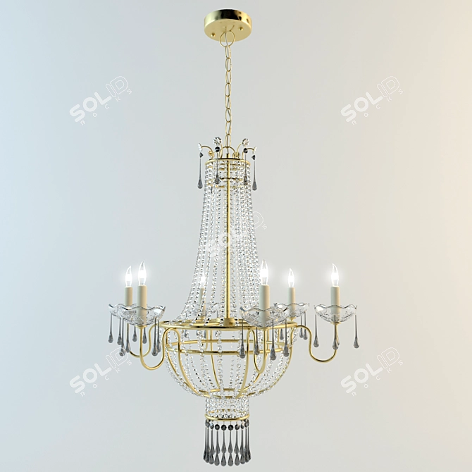 Antique Gold Dutch Chandelier 3D model image 2