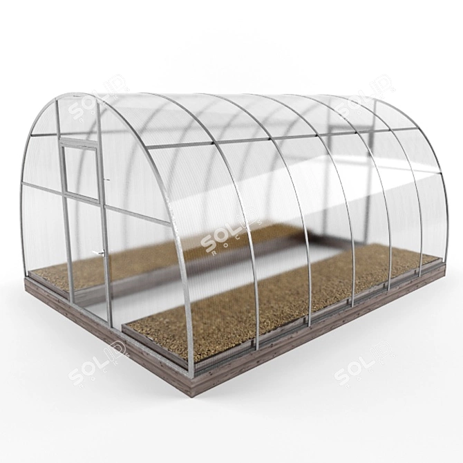 Sturdy Polycarbonate Greenhouse with Reinforced Frame 3D model image 1