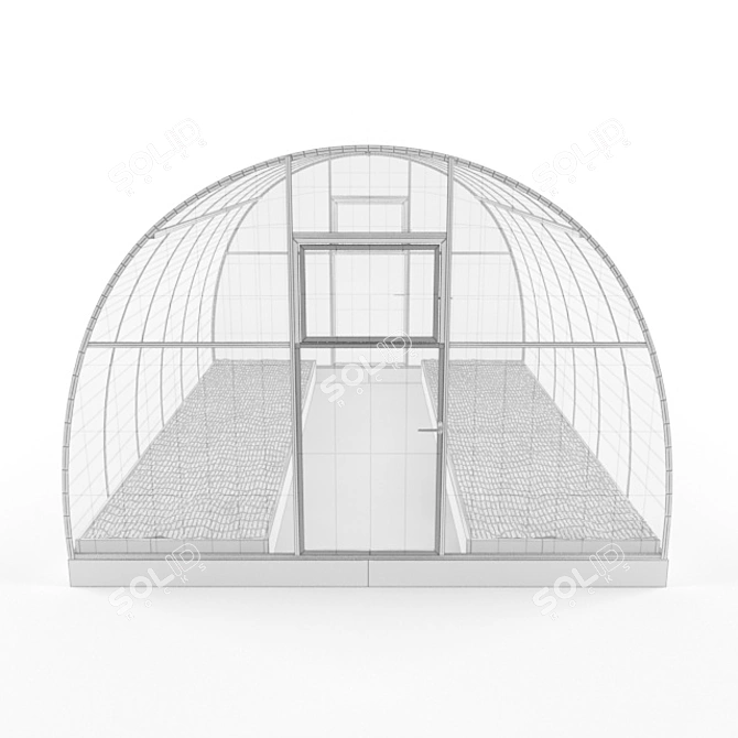 Sturdy Polycarbonate Greenhouse with Reinforced Frame 3D model image 2