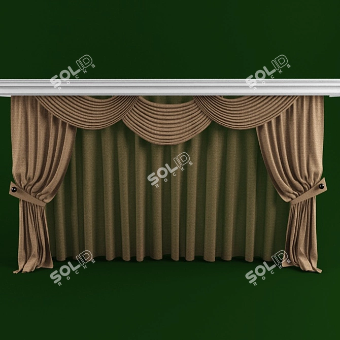 Classic Curtain Set 3D model image 1
