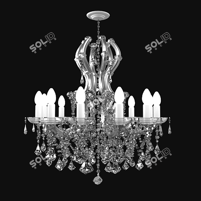 Elegant Swarovski Crystal Chandelier 3D model image 1