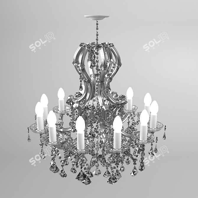 Elegant Swarovski Crystal Chandelier 3D model image 2