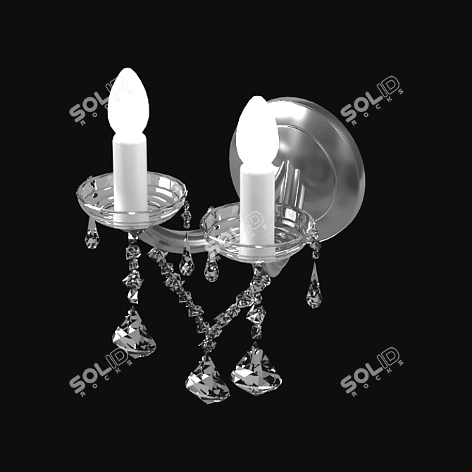 Elegant Crystal Sconces 3D model image 1